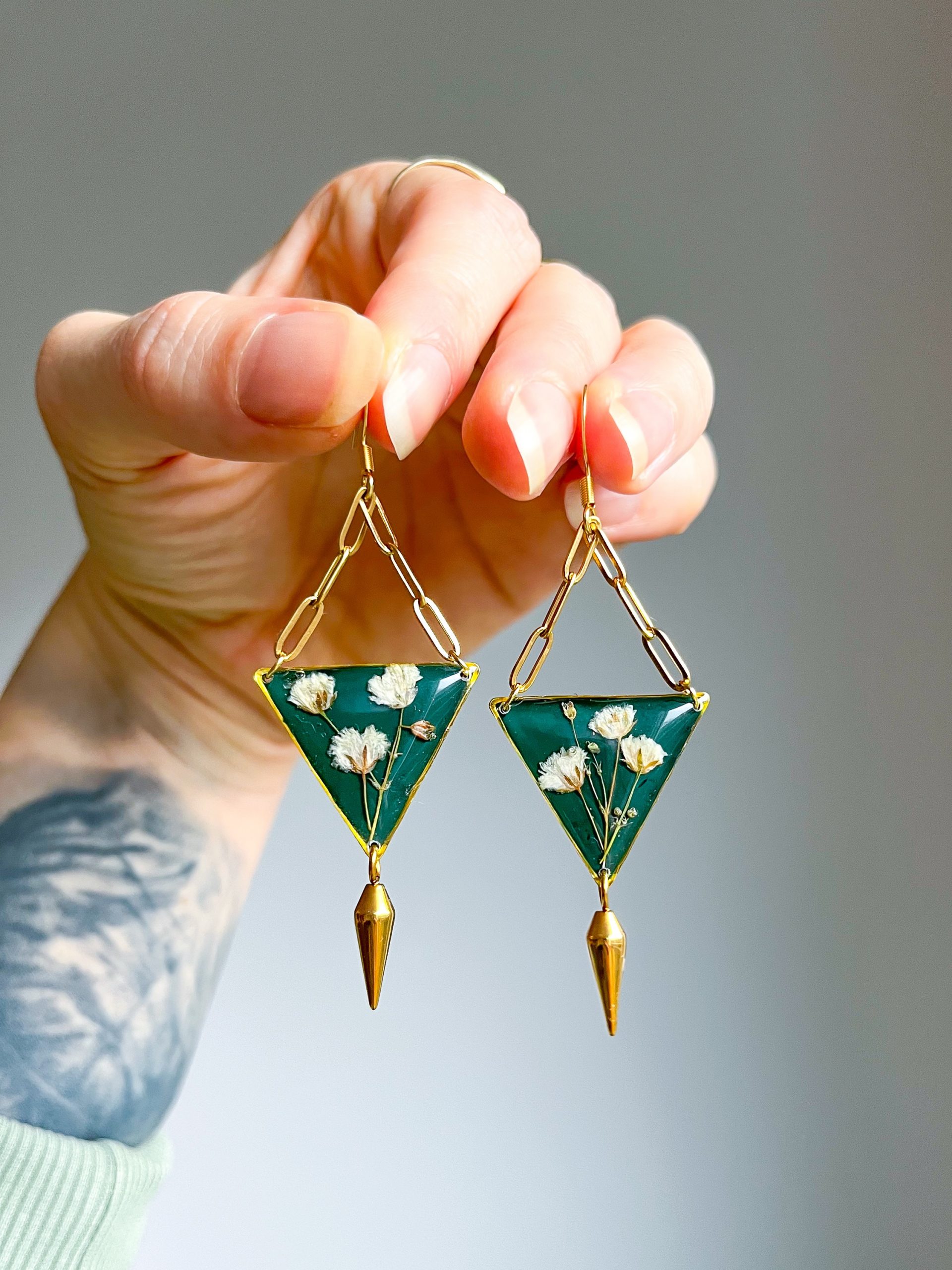 Schleierkraut Ohrringe, golden