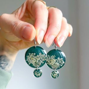 Wilde Möhre Ohrringe, rund, silbern