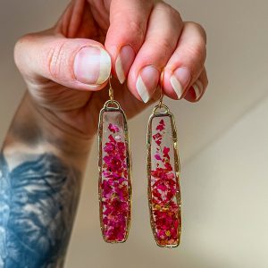 Rosenblätter Ohrringe, golden