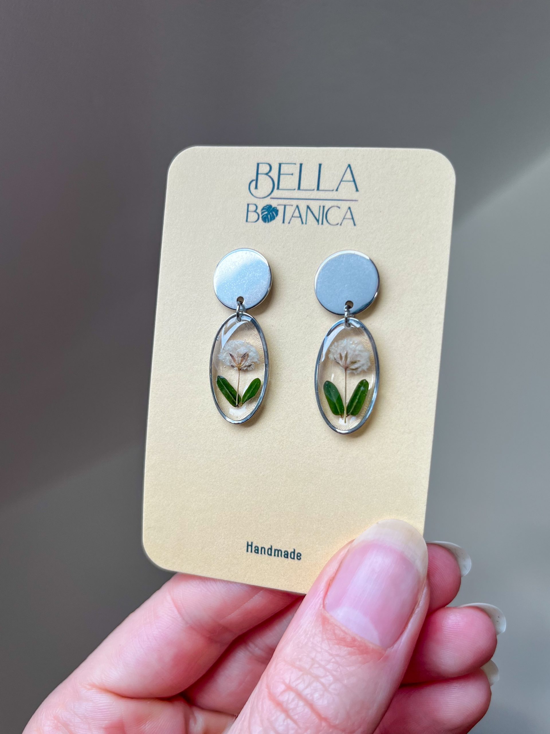 Schleierkraut Ohrstecker, silbern