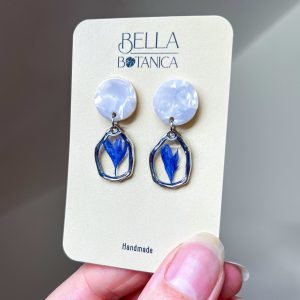 Kornblume Ohrstecker, silbern