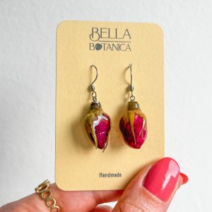 Rosenknospen Ohrringe, silbern