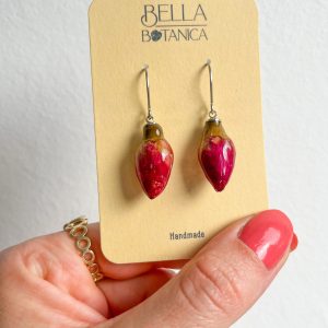 Rosenknospen Ohrringe, silbern