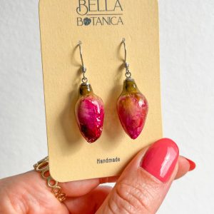 Rosenknospen Ohrringe, silbern