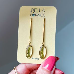 Farn Stabohrstecker, oval, golden