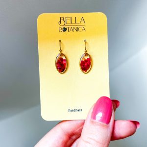 Rosenblätter Ohrringe, oval, golden