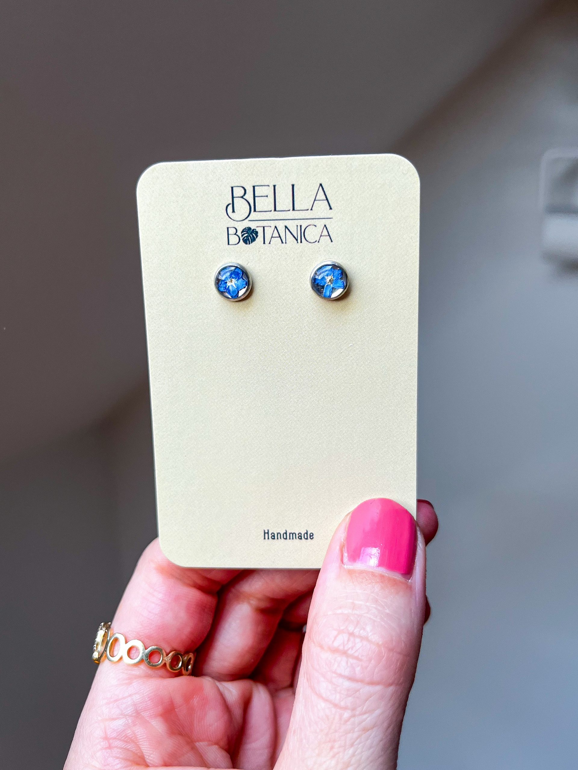 Vergissmeinnicht Ohrstecker, 6mm, silbern