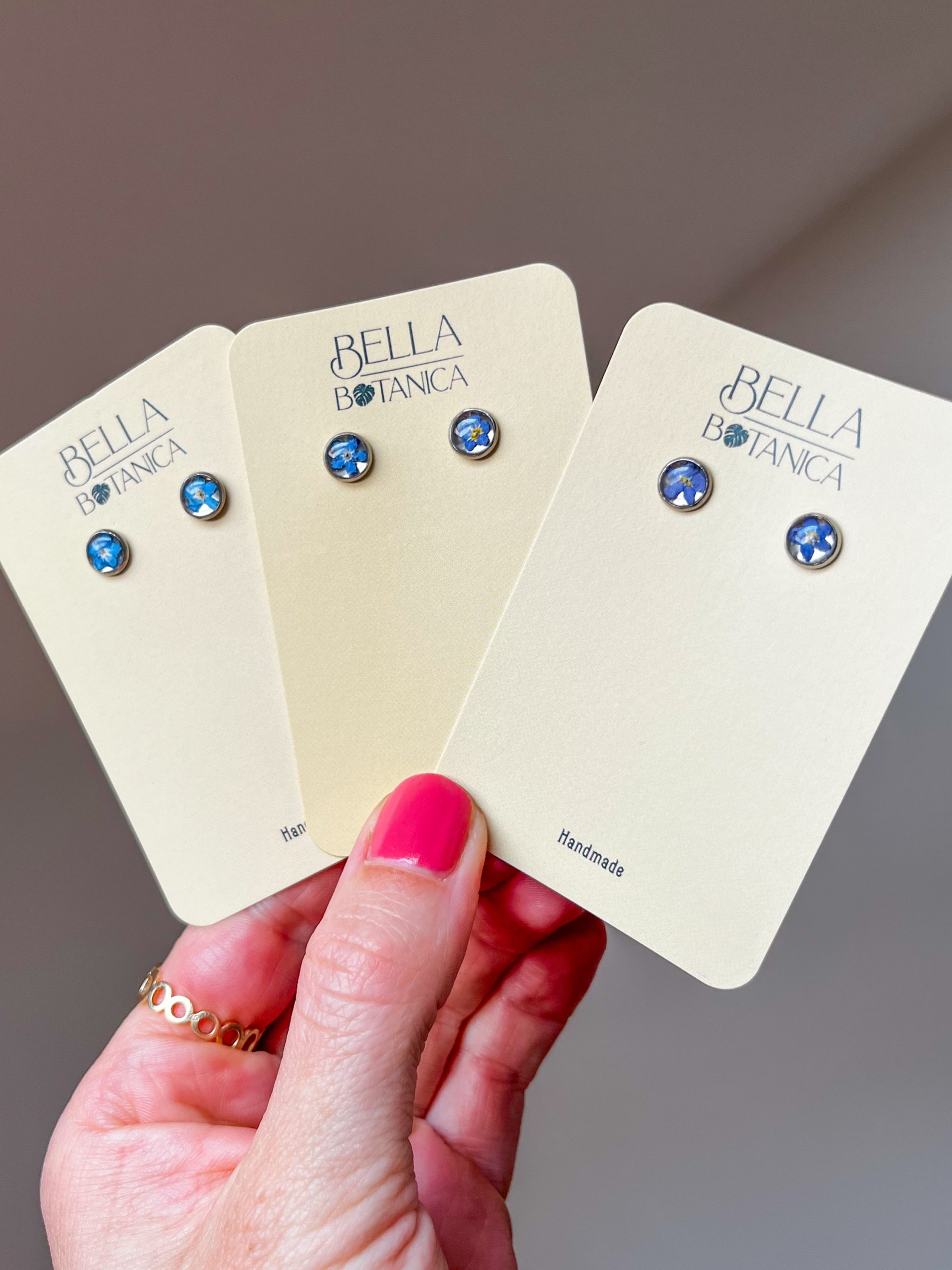 Vergissmeinnicht Ohrstecker, 6mm, silbern – Bild 2