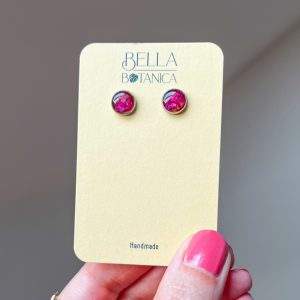 Rosenblätter Ohrstecker, 8mm, silbern