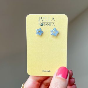 Vergissmeinnicht Ohrstecker, Blütenform, silbern