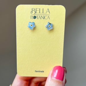 Vergissmeinnicht Ohrstecker, Blütenform, 8mm, silbern