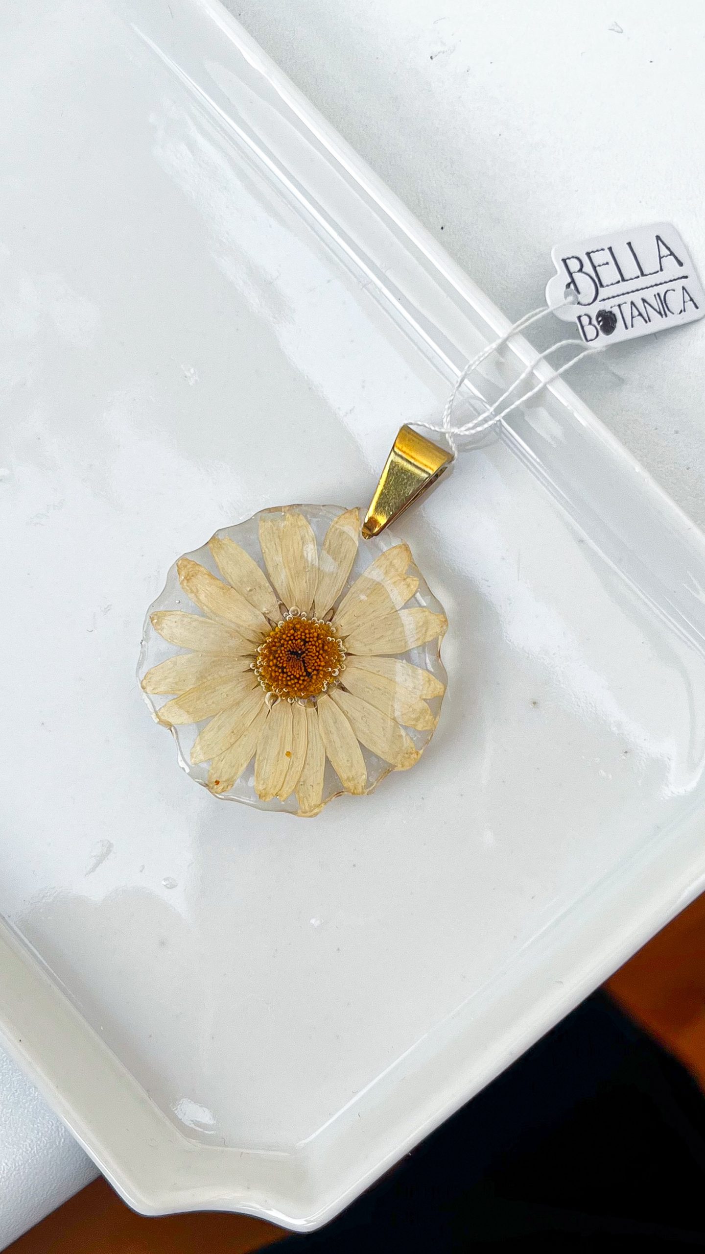 Margeriten Anhänger, Blütenform, golden