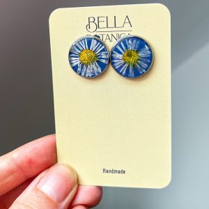 Gänseblümchen Ohrstecker, 18mm, silbern