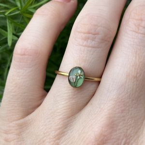Ring Miniatur Blüten, golden