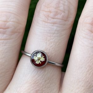 Ring mit Holunderblüte, silbern