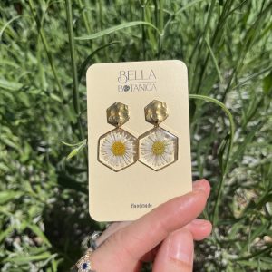 Gänseblümchen Ohrstecker, golden